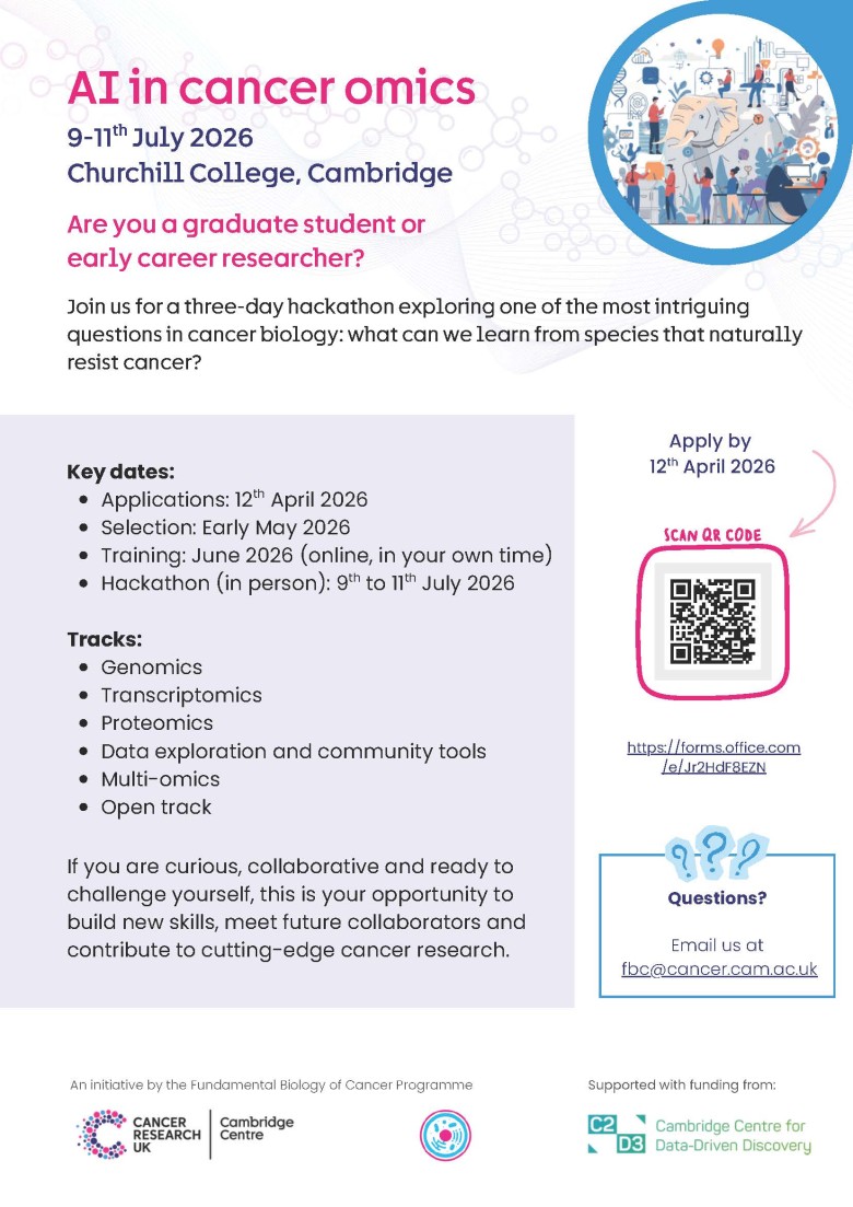 Ai in Cancer omics Hackathon flyer