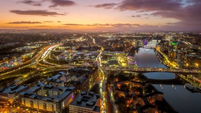 Bird’s‑eye view of city