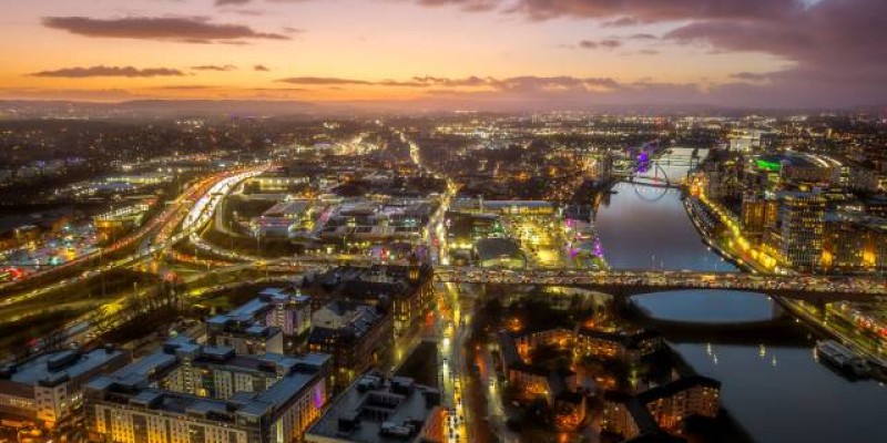Bird’s‑eye view of city