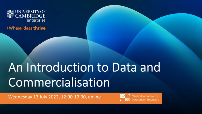 An Introduction to Data and Commercialisation event poster